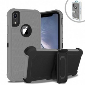 APPLE IPHONE XR 3-In-1 Hybrid Heavy Duty Holster Combo Case In Gray