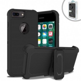 APPLE IPHONE 8 PLUS 3-In-1 Hybrid Heavy Duty Holster Combo Case In Black