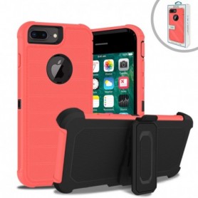 APPLE IPHONE 8 PLUS 3-In-1 Hybrid Heavy Duty Holster Combo Case In Pink