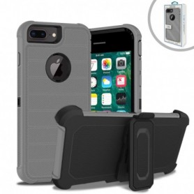 APPLE IPHONE 8 PLUS 3-In-1 Hybrid Heavy Duty Holster Combo Case In Gray