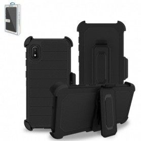 SAMSUNG GALAXY A10E 3-In-1 Hybrid Heavy Duty Holster Combo Case In Black