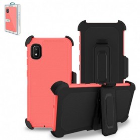 SAMSUNG GALAXY A10E 3-In-1 Hybrid Heavy Duty Holster Combo Case In Pink