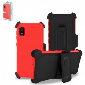 SAMSUNG GALAXY A10E 3-In-1 Hybrid Heavy Duty Holster Combo Case In Red