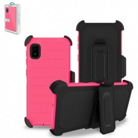 SAMSUNG GALAXY A10E 3-In-1 Hybrid Heavy Duty Holster Combo Case In Hot Pink
