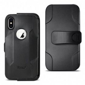 iPhone X 3-In-1 Hybrid Heavy Duty Holster Combo Case In Black