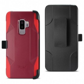 Samsung Galaxy S9 Plus 3-In-1 Hybrid Heavy Duty Holster Combo Case In Burgundy