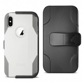 iPhone X 3-In-1 Hybrid Heavy Duty Holster Combo Case In Ivory