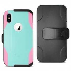 iPhone X 3-In-1 Hybrid Heavy Duty Holster Combo Case In Mint Green