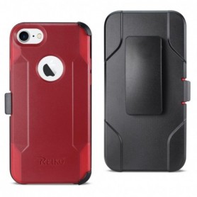iPhone 7/8/SE2 3-In-1 Hybrid Heavy Duty Holster Combo Case In Burgundy