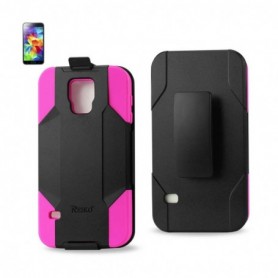 SAMSUNG GALAXY S5 3IN1 HOLSTER COMBO-HOT PINK BLACK