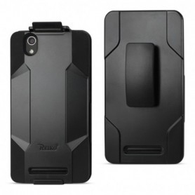 ZTE ZMAX 3-IN-1 HYBRID HEAVY DUTY HOLSTER COMBO CASE IN BLACK