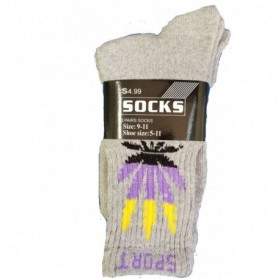 3 pr Men's Crew Socks Set Marijuana 10-13 (20/80/c)