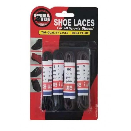 4 pr 75crn-80cm Waxed Dress Round Shoelaces (24/720/c)