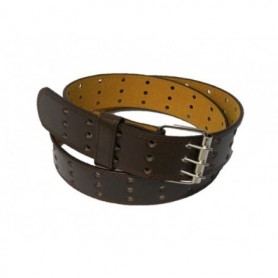 4 cm 3 Row Hole Leather Belt Brown