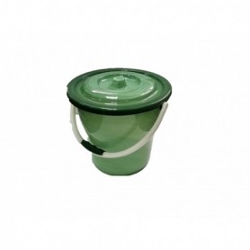 12" 3.75gal Jade Plastic Bucket w Cover (24/c)