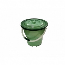 13" 4.5gal Jade Plastic Bucket w Cover (24/c)