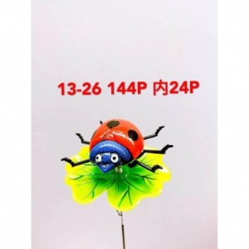 Garden Stick w Ladybug-on-Leaf (24/144/c)