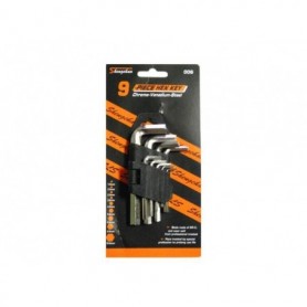 9 pc Hex Key Set 4.5" (36/72/c)