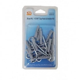 24 pc 6 I -13/16" Cap Hook & Anchor Kit (24/144/c)