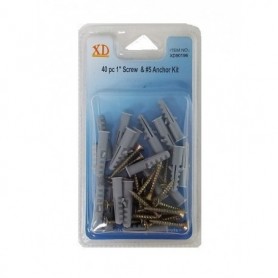 40 pc 1" Screw & 5 Anchor Kit (24/144/c)