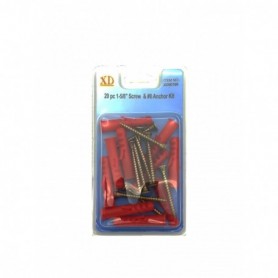 20 pc 1-5/8" Screw & 8 Anchor Kit (24/144/c)