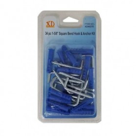 34 pc 1-5/8" Square Bend Hook & Anchor Kit