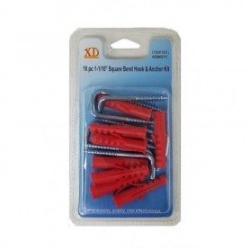 16 pc 1-1/16" Square Bend Hook & Anchor Kit (24/144/c)