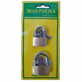 2 pc 25 mm & 30 mm Brass Padlock Set (24/300/c)