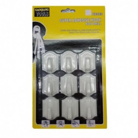 9 pc 1-3/4" self-Adhesive Hook Set (36/144/c)