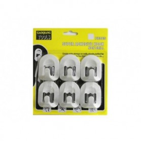 6 pc 2" Self-Adhesive Hook Set