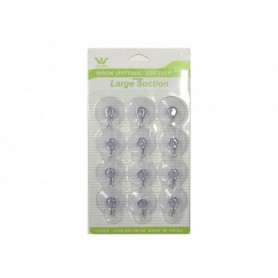 12 pc Transparent Suction Hook Set (72/c)