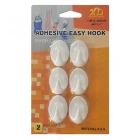 6 pc 1.4" Adhesive Hook Set (24/240/c)