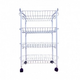 4 Tier Kitchen Trolley 19.5"x8.5"x28.5" (6/c) XD59888
