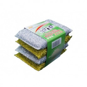 4 pc Sponge-Filed Metalic Scouring Pad Set (72/c)