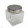 4" 15oz Metal Cover Sq uare Glass Jar (60/c)