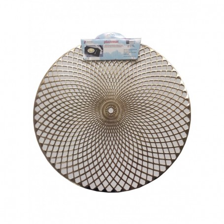 15" Round Golden Plastic Placemat (36/144/c)