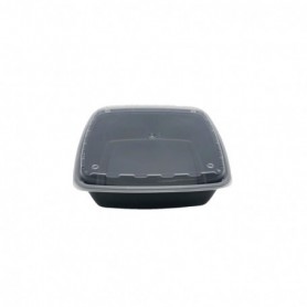 64oz Black Container w Clear Lid (100/c)