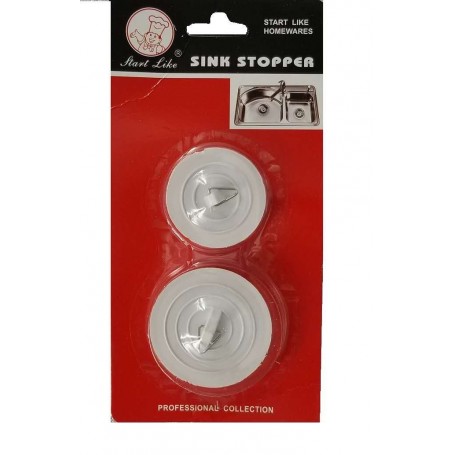 2 pc 1-5/8" & 2-1/8" Rubber Sink Stopper Set (36/288/c)