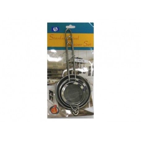 3 pc Wire Handle Strainers 2.8"+3.1"+3.9" (72/c)