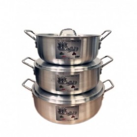 3 pc Alum Caldero Pot Set 11.2qt+9.3qt+7.8qt (1/c)