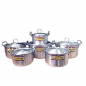 6 pc Aluminum Caldero Set (2/c)