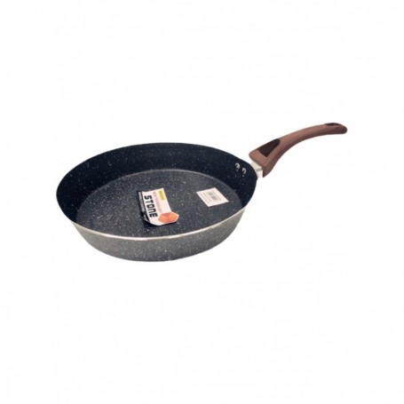 28cm Wood Handle Deep No-Stick Frying Pan (12/24/c)