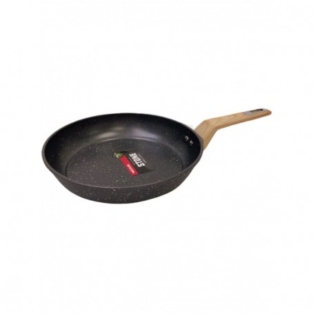26cm Wood Handle Deep No-Stick Frying Pan (12/24/c)