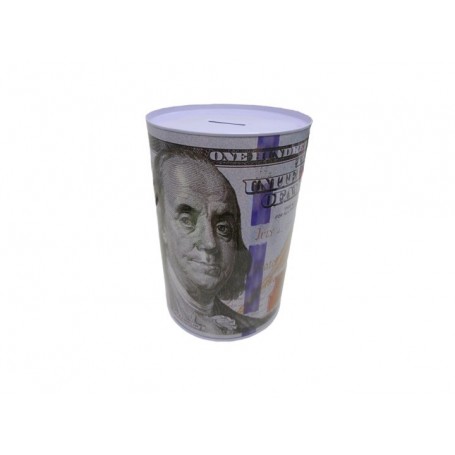 6"x8.6" Metal Piggy Bank Dollars L (24/c)