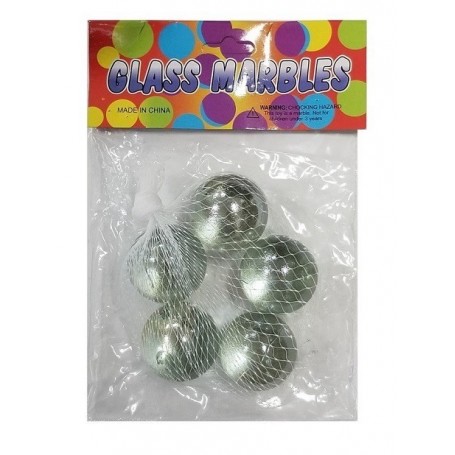 5 ct 1.5"/3.5cm Glass Marbles Clear (48/c)