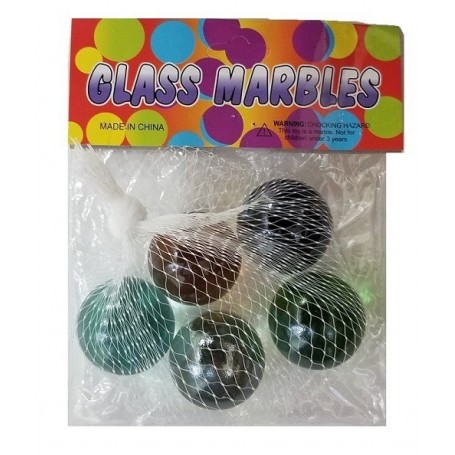 5 ct 1.5"/3.5cm Glass Marbles Mix (48/c)