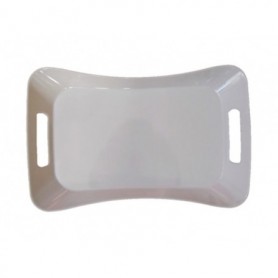 18" Melamine Rectangular Tray Ivory (24/c)