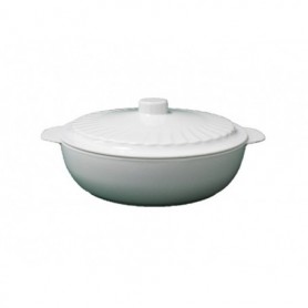 8" Melamine Square Bowl w/Cover Ivory