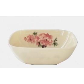 6" Melamine Square Bowl Rose (48/c)