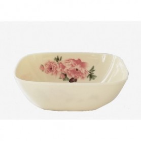 7.5 Melamine Square Bowl Rose (48/c)